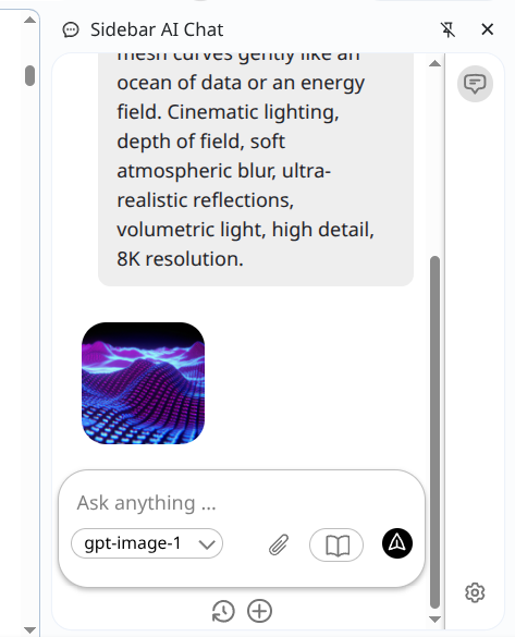 Product preview of Sidebar AI Chat in the browser side panel